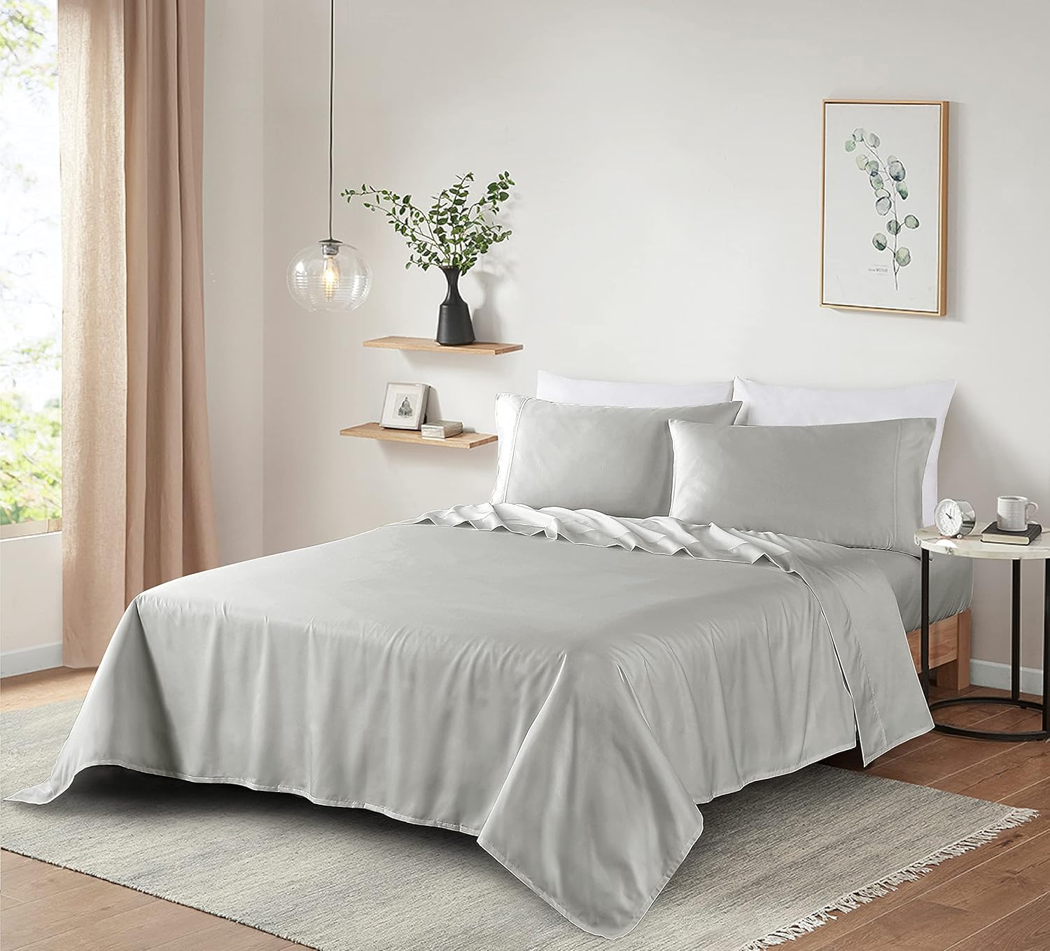 ELINEN 100 Supima Cotton Queen Sheet Set 4PCS 600 Thread Count