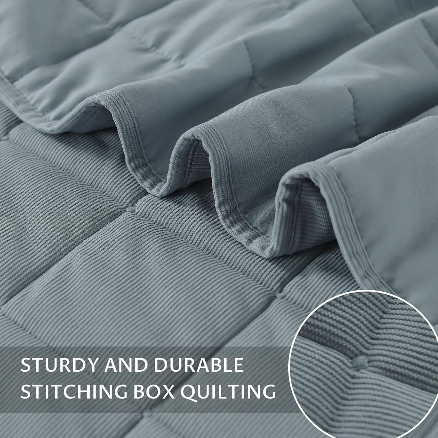 KASENTEX Oversized King Quilt Set - Blue 1