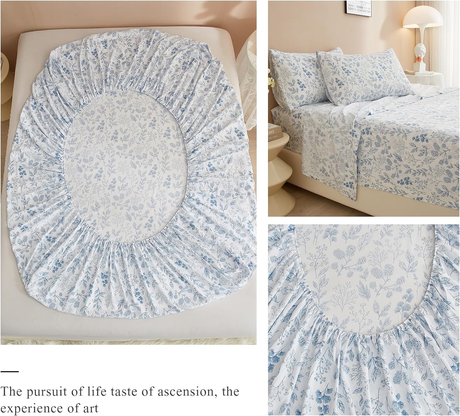 LifeTB California King Floral Sheets Set 4 Piece 1