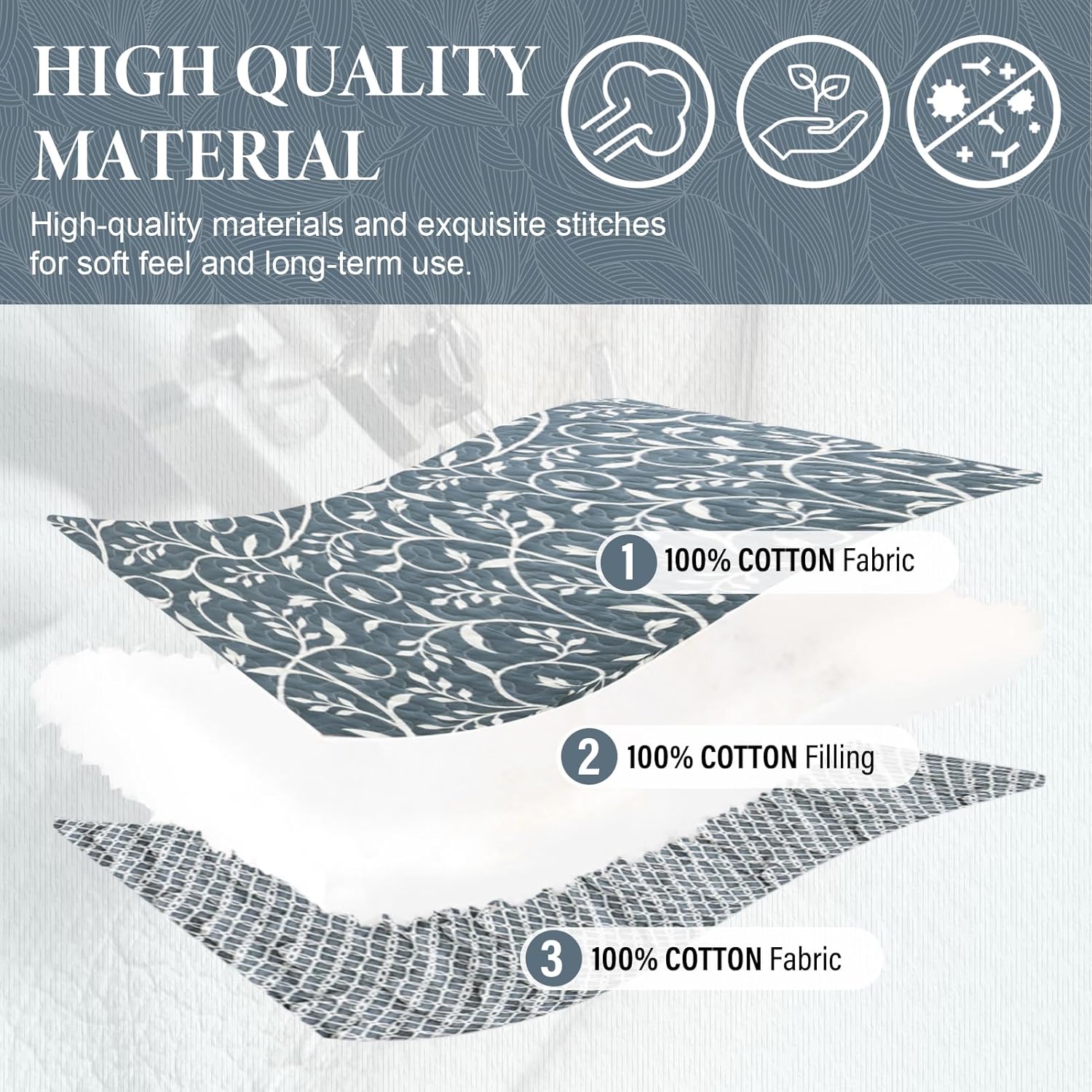 SahSahCasa 120x120 Cal King Reversible Bedspread Set 1