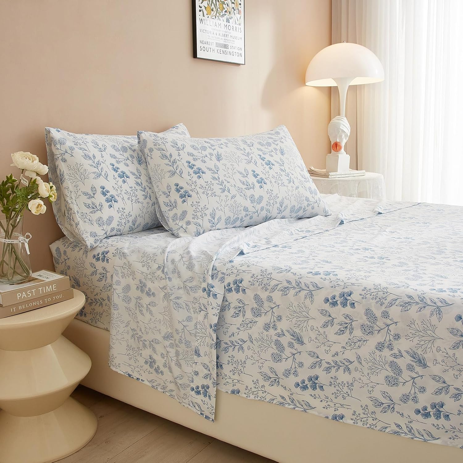 LifeTB California King Floral Sheets Set 4 Piece 1
