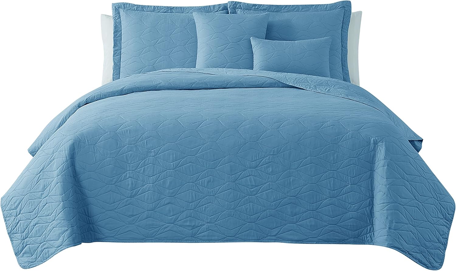 Hearth Harbor Quilt Set Twin Size - Blue Heaven