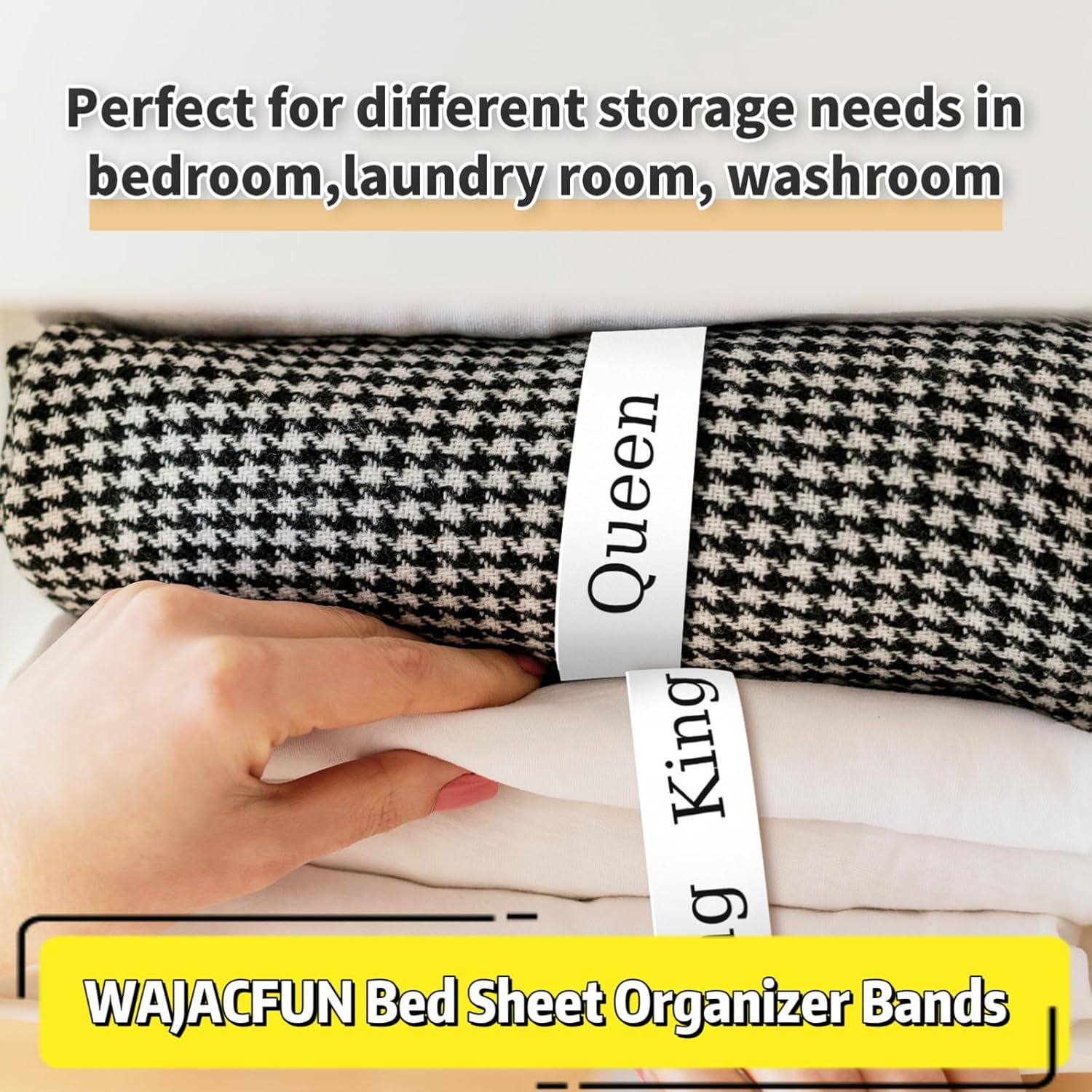 WAJACFUN Bed Sheet Organizer Bands King 4 Pack