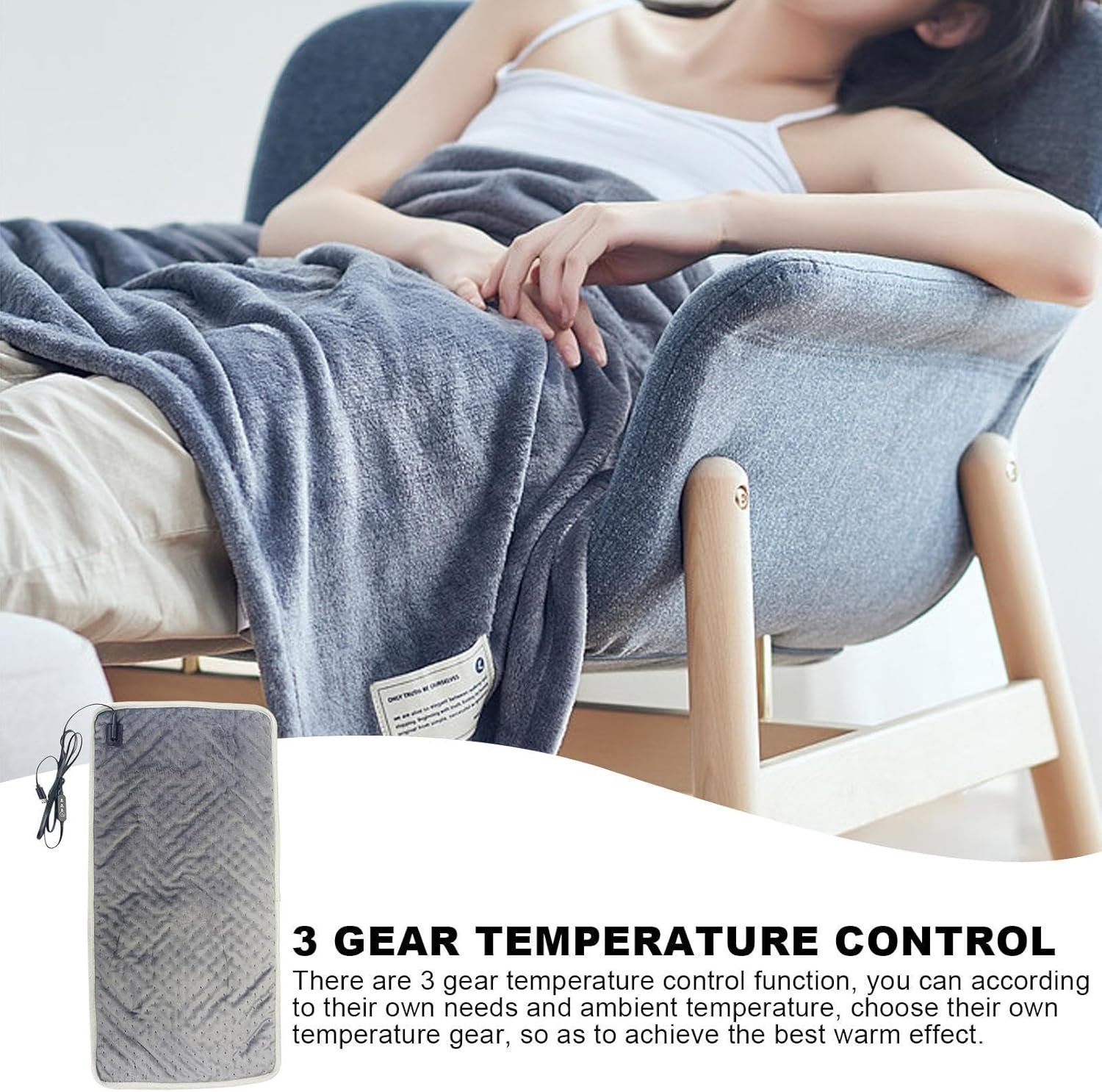 Electric Blanket with 3 Temperature Levels and 15m Cable
