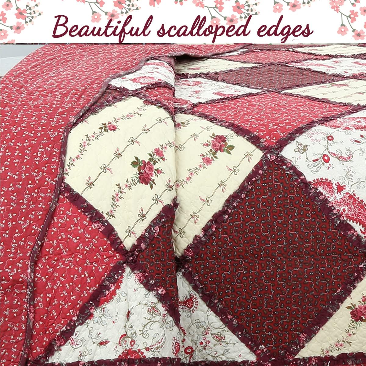 Cozy Line 100 Cotton Reversible Bedding Quilt Set