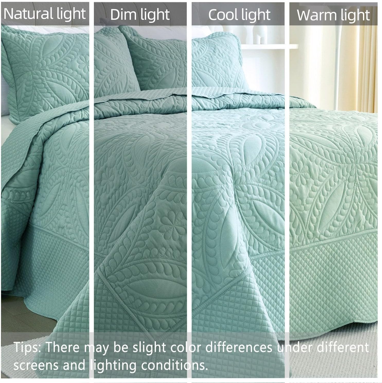 Cmfshape Oversize King Quilt Set 120x120 3 Piece Modern Coin Pattern