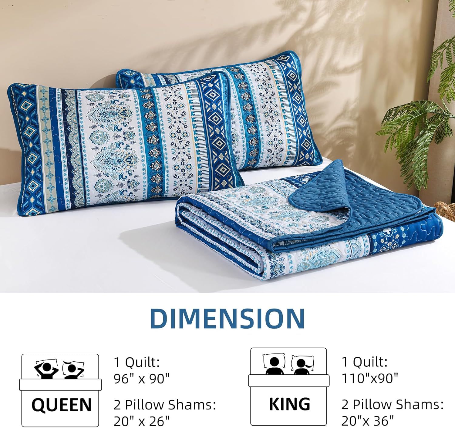 Goodidea Boho Quilt Set Queen Size 3 Piece 1