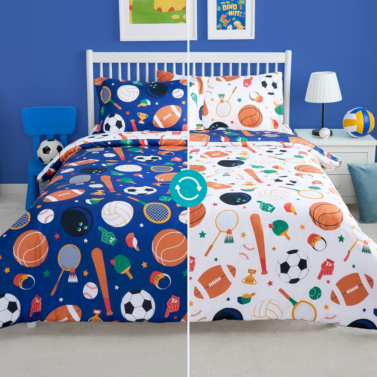 Joiedomi Kid Twin Comforter Set 5 Piece Bedding