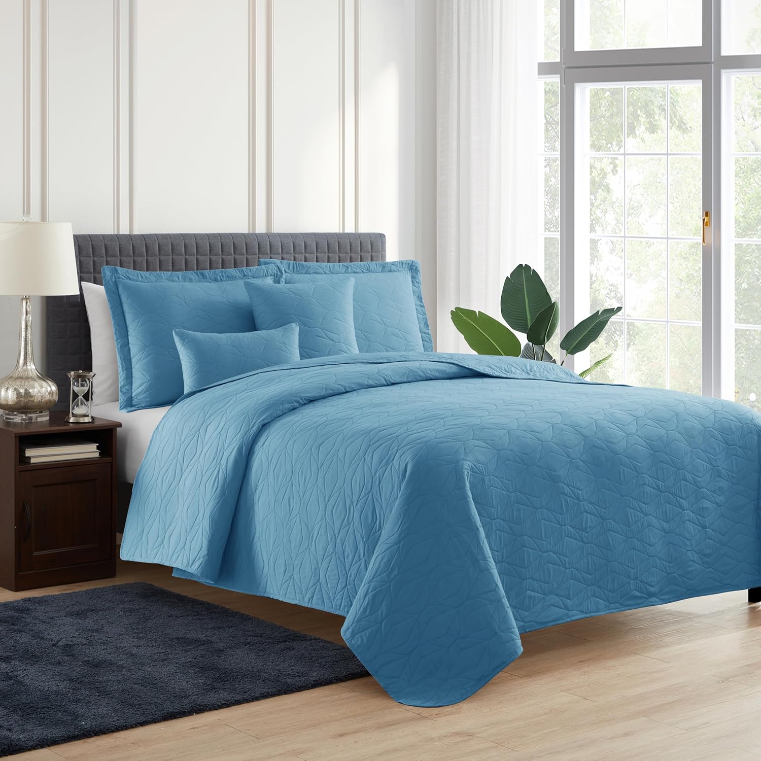 Hearth Harbor Quilt Set Twin Size - Blue Heaven