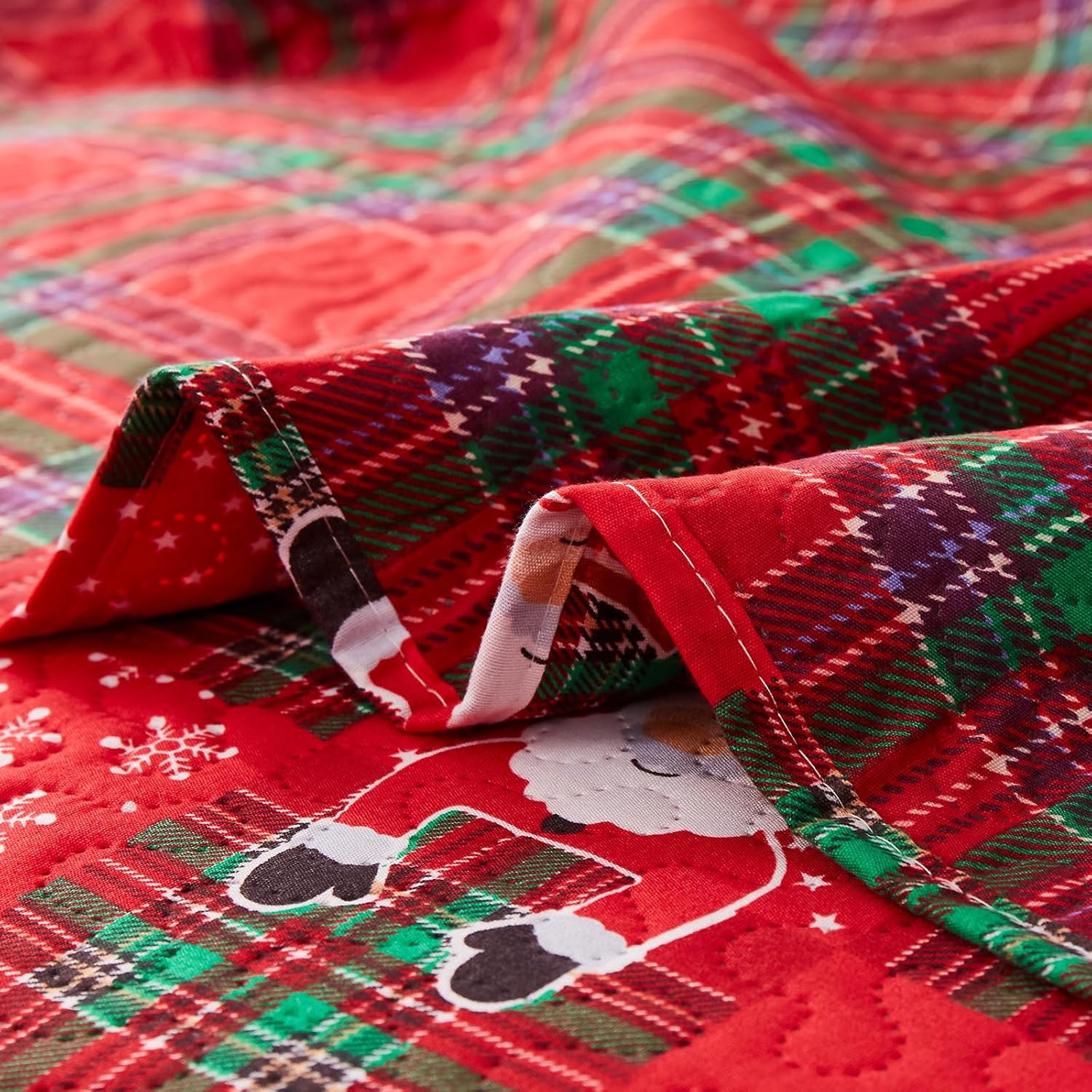 CHESITY 3-Piece Christmas Quilt Set King Size
