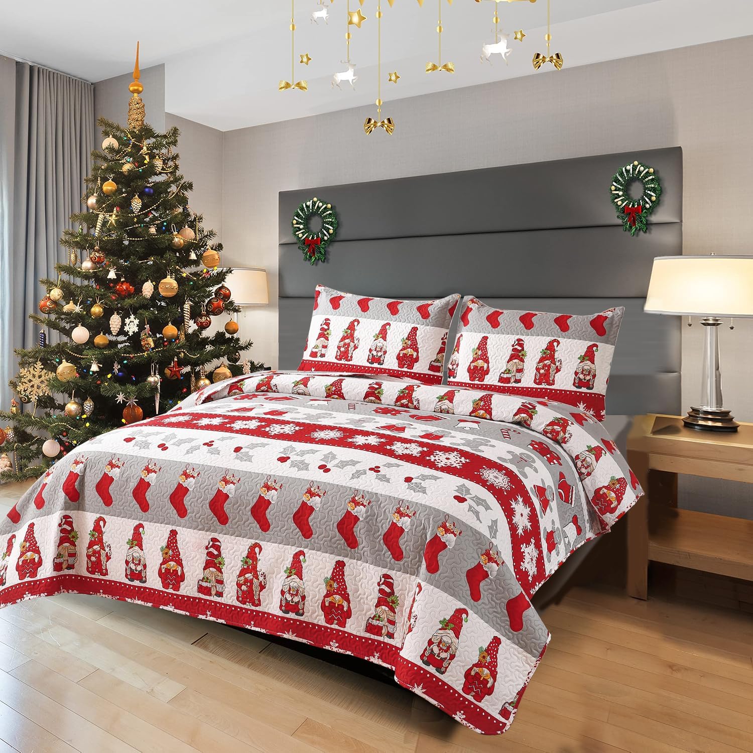 Jarson 3-Piece Christmas Quilt Set King Size