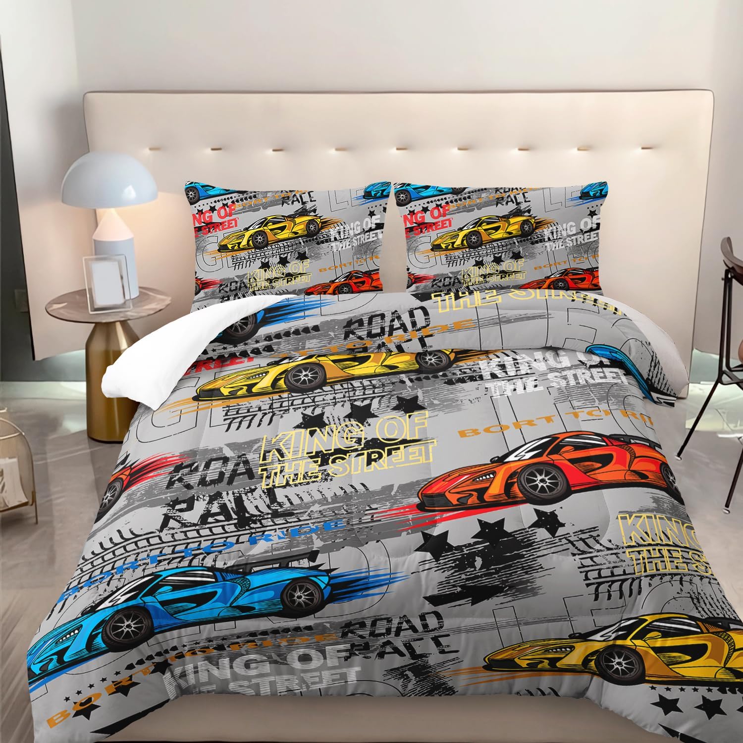 Nttopship Extreme Sport Racing Car 3-Piece Comforter Set