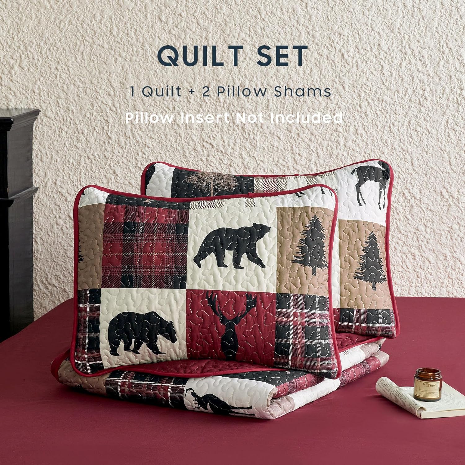 Wake In Cloud Rustic Quilt Set QueenFull 3 Pieces