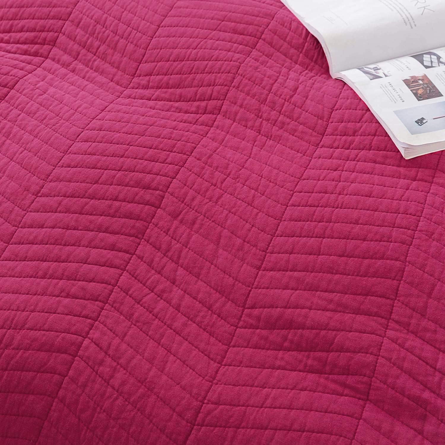 KASENTEX 100 Cotton Queen Quilt Set with Pillow Shams