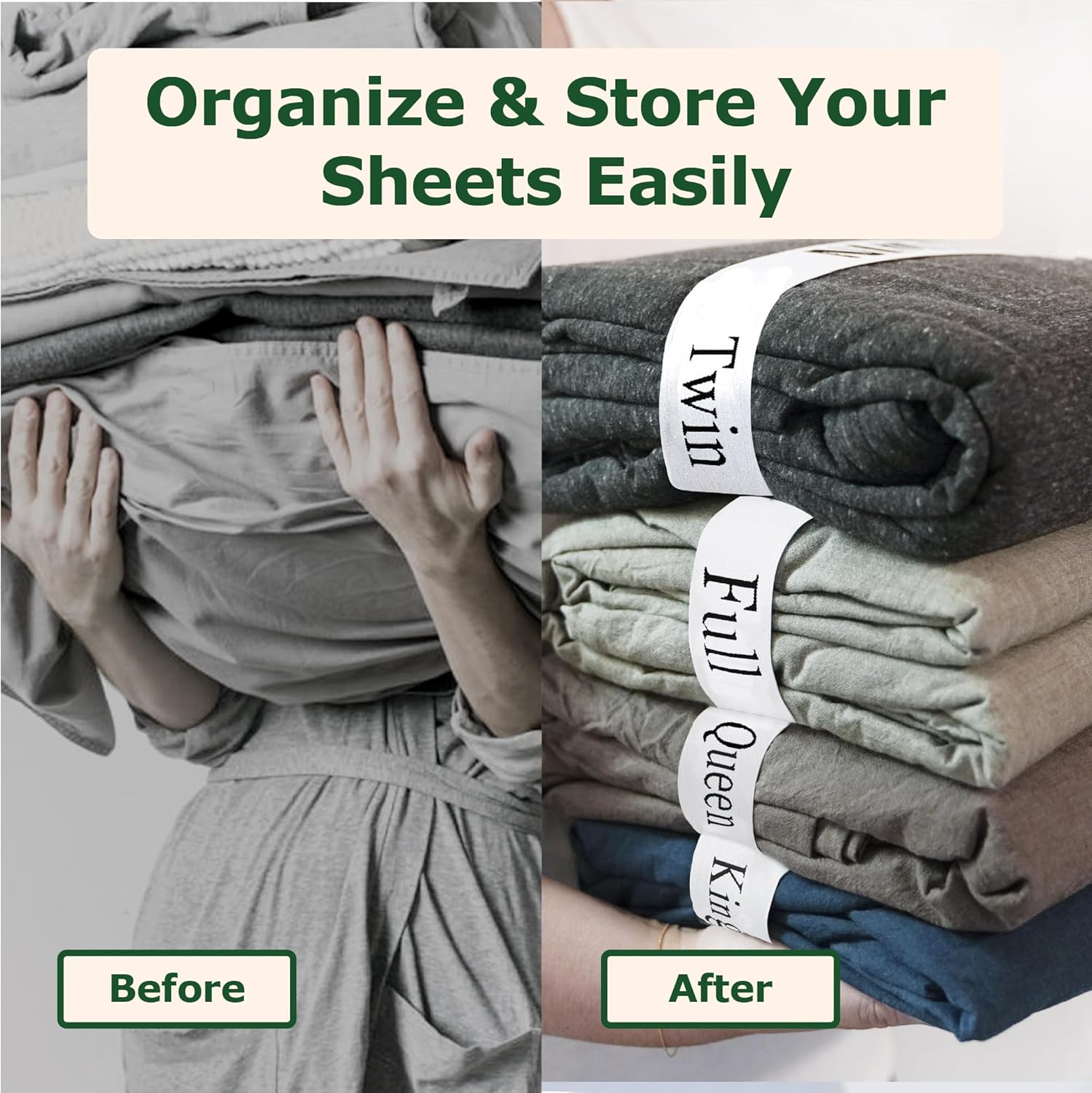 ECOHomes Bed Sheet Organizer Elastic Bands - 2PCS White King
