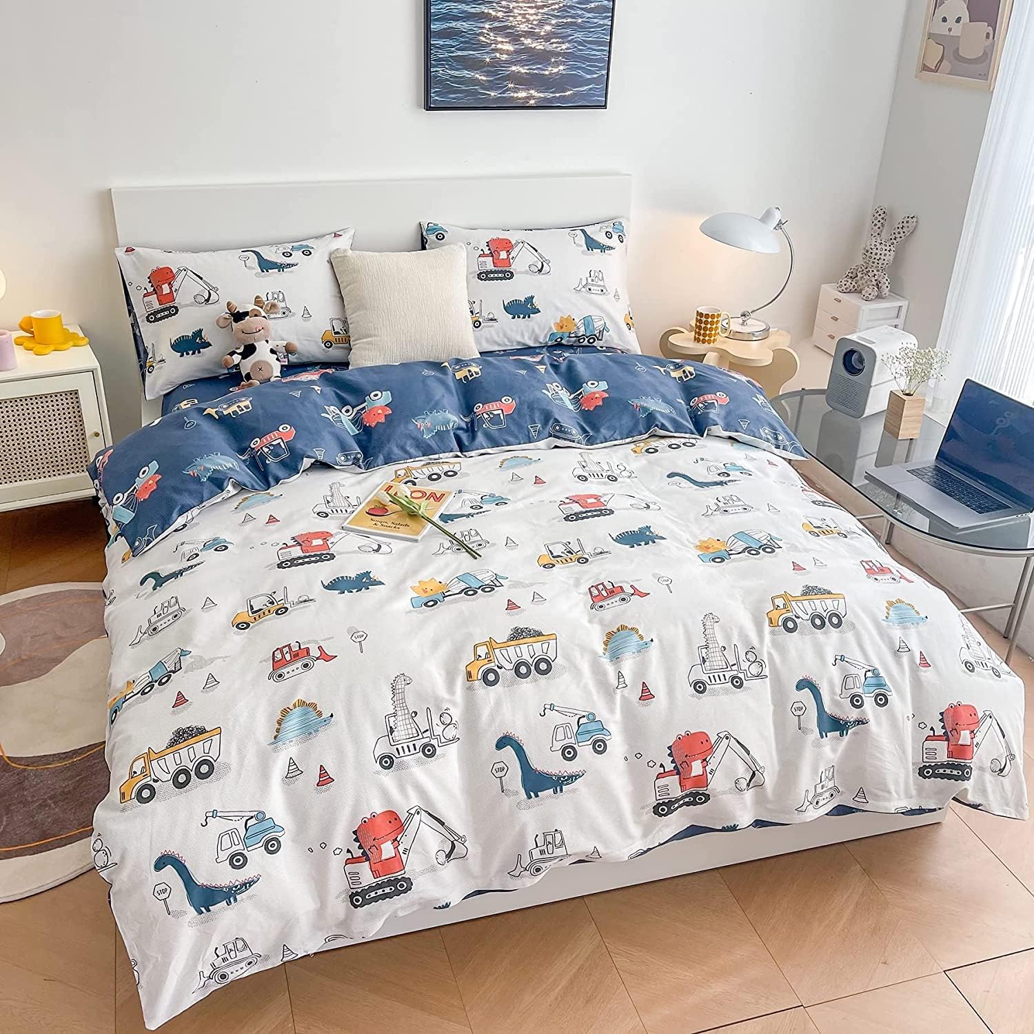 Dinosaur Kids Duvet Cover Set Full Size 100 Cotton