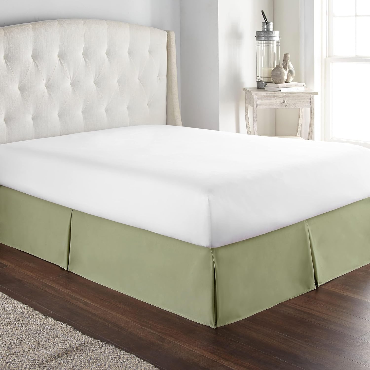 HC Collection Twin Bed Skirt - Sage 14 Inch Drop