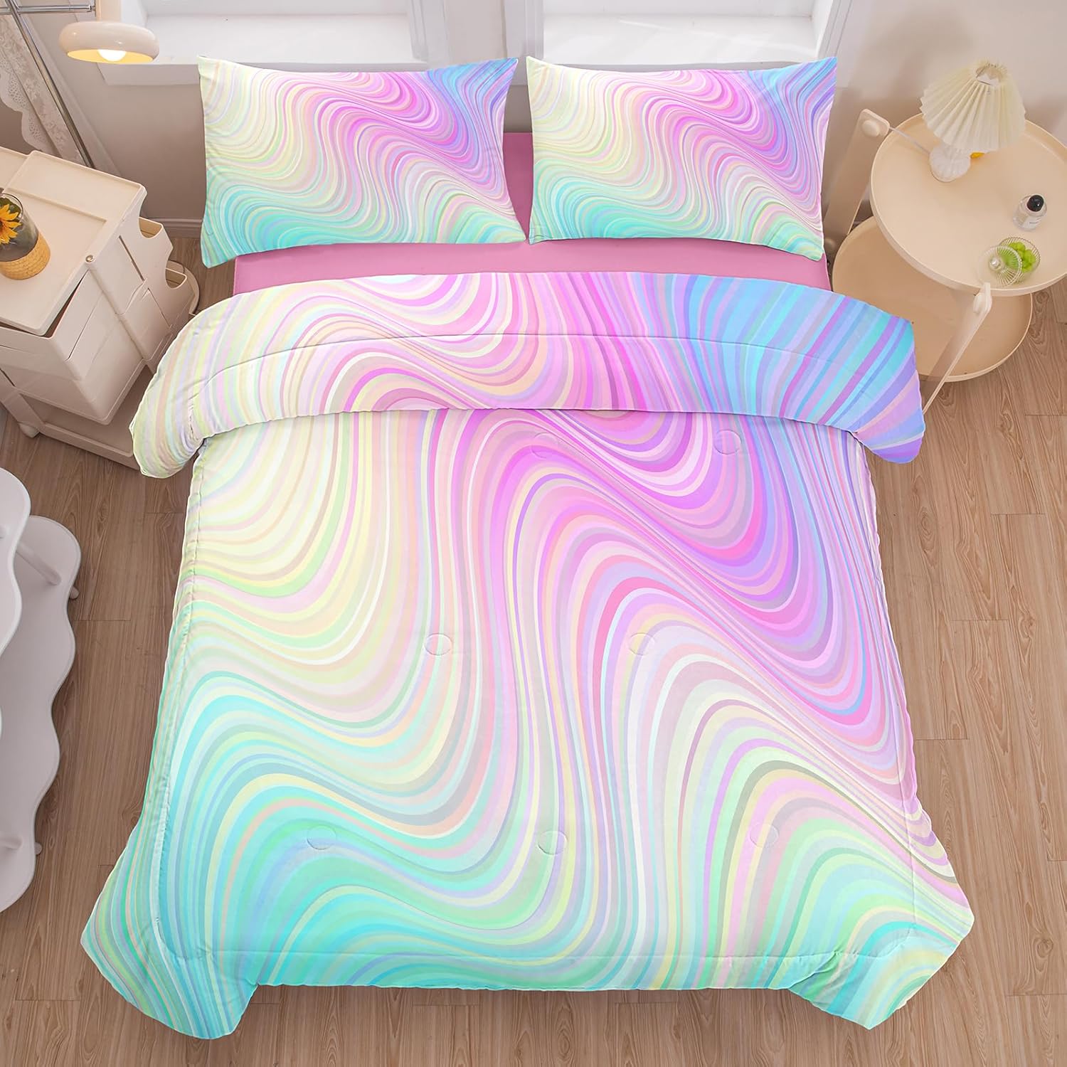Bodhi Girls Comforter Set with Sheets - Pink Bedding for Kids