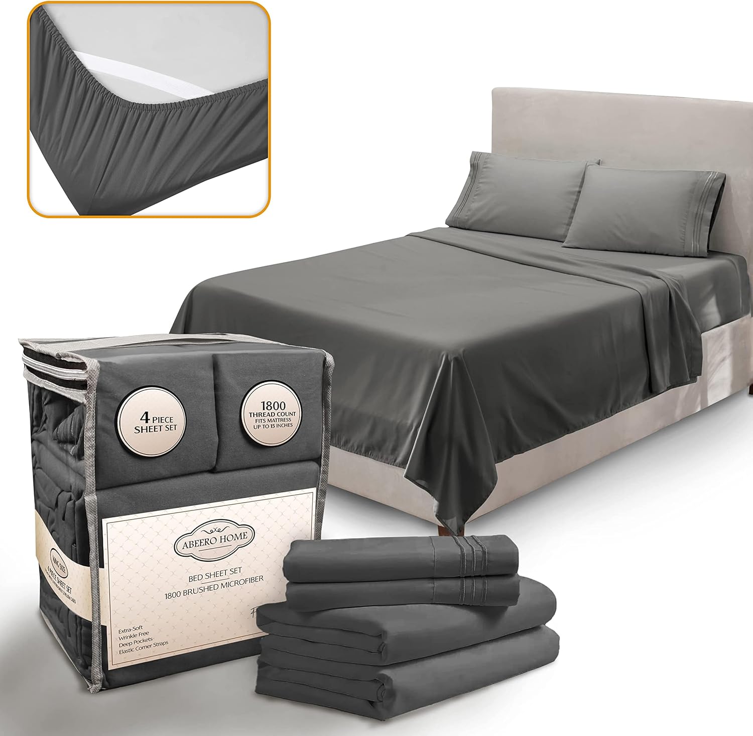 Abeero Home Full Size Cooling Microfiber Sheet Set