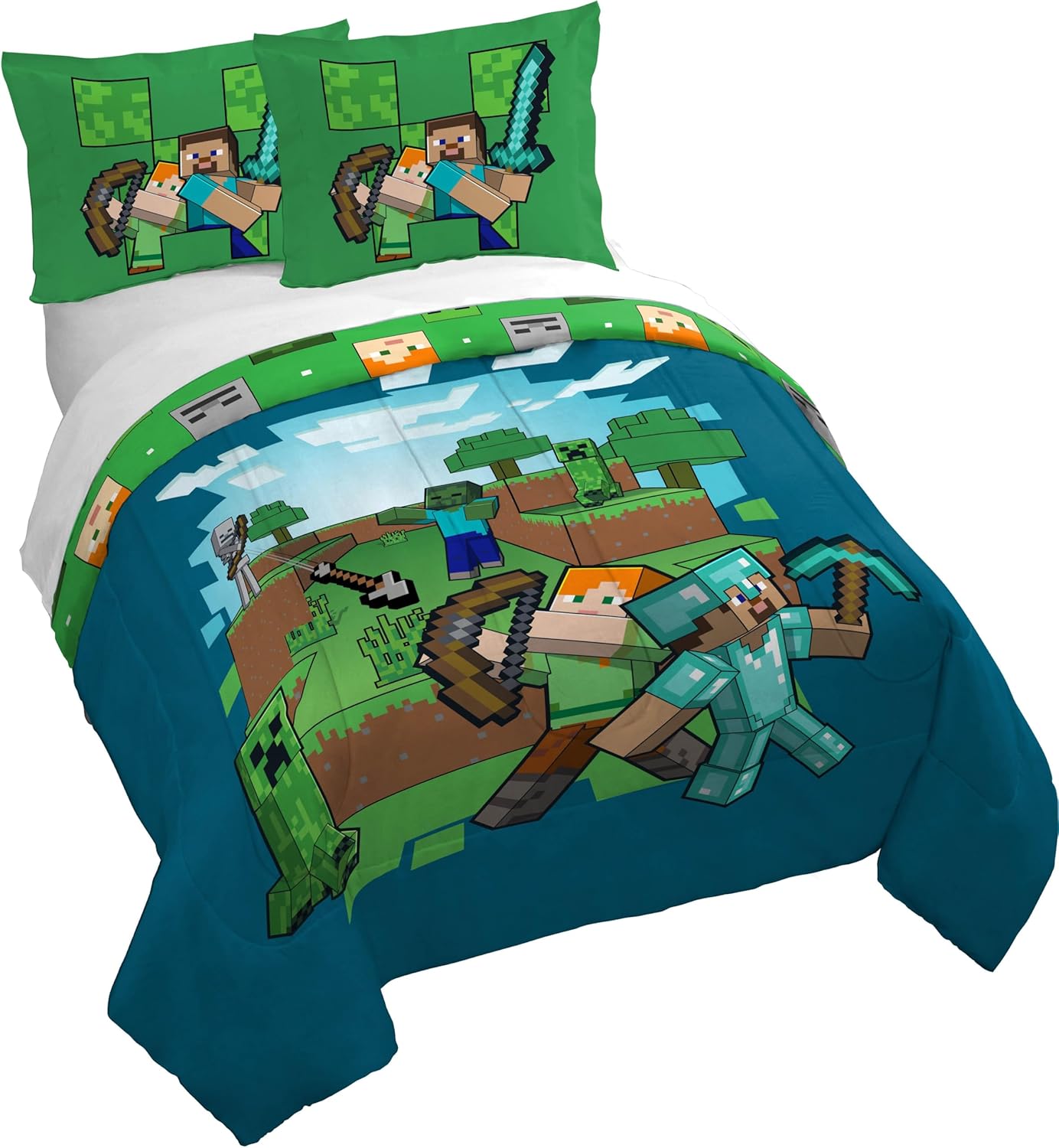 Jay Franco Duvet Cover Set 3 Piece Minecraft Kids Bedding