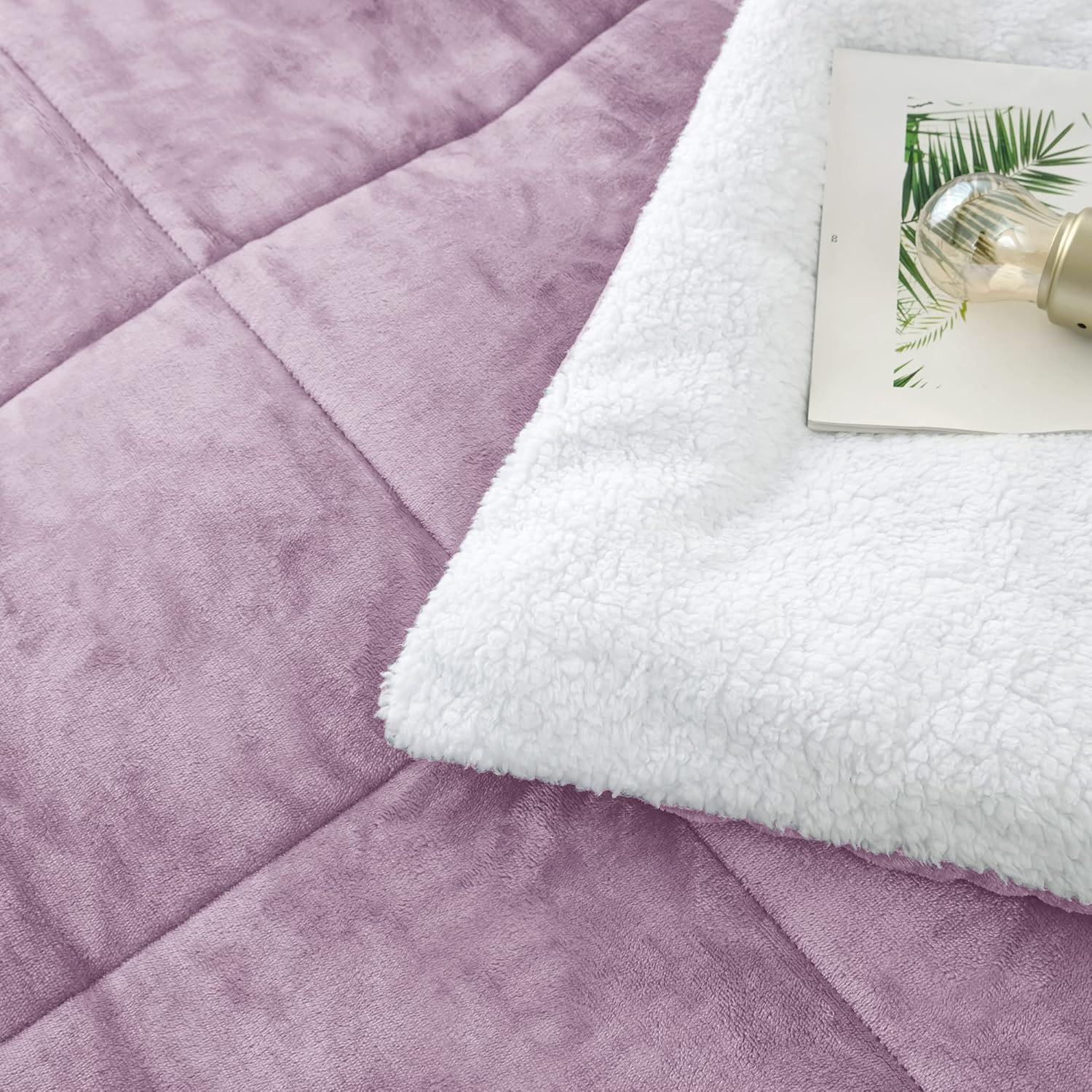 Seward Park Lavender Purple Sherpa Comforter Set Twin XL Size