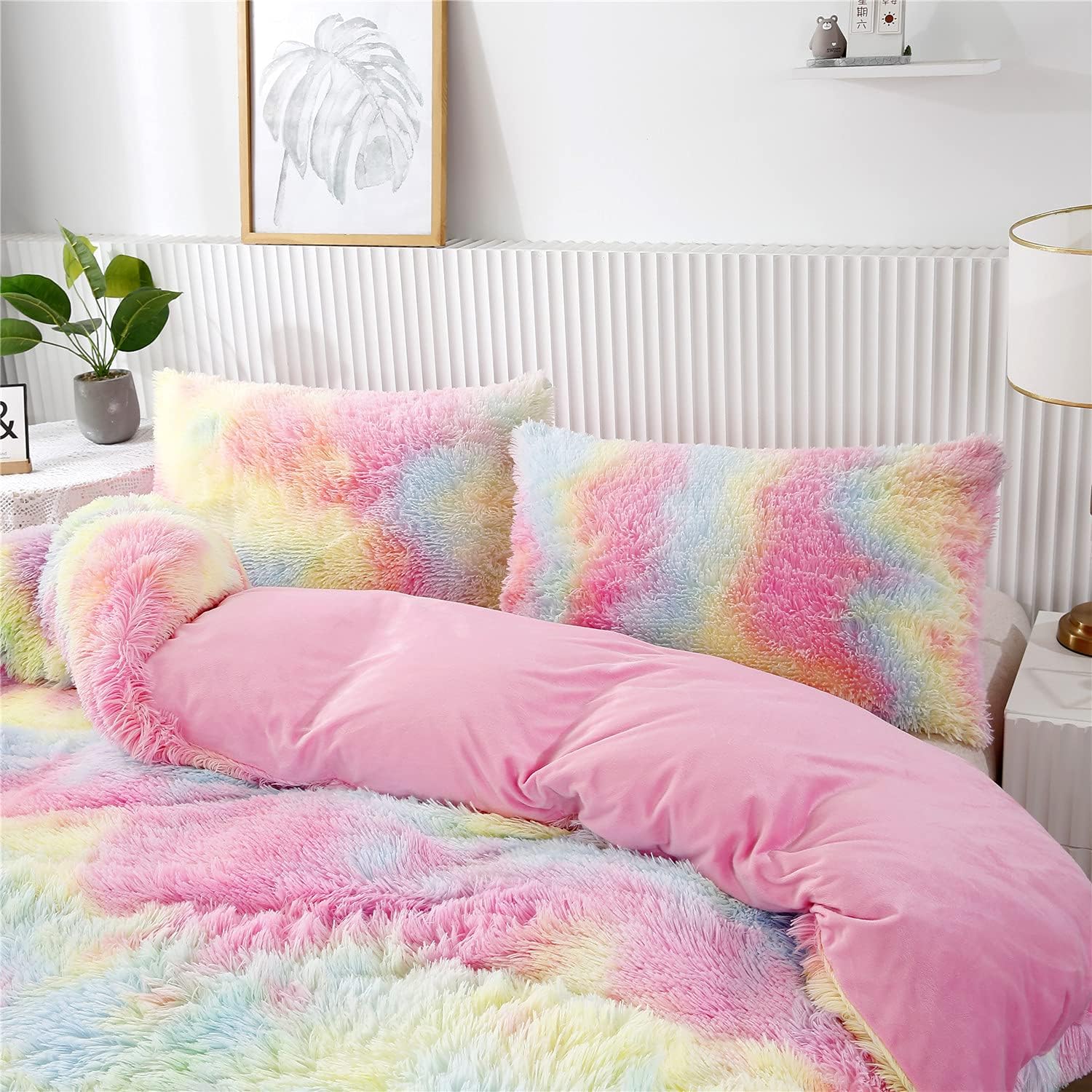 RYNGHIPY 3Pcs Rainbow Girls Duvet Cover Set Twin Size 1