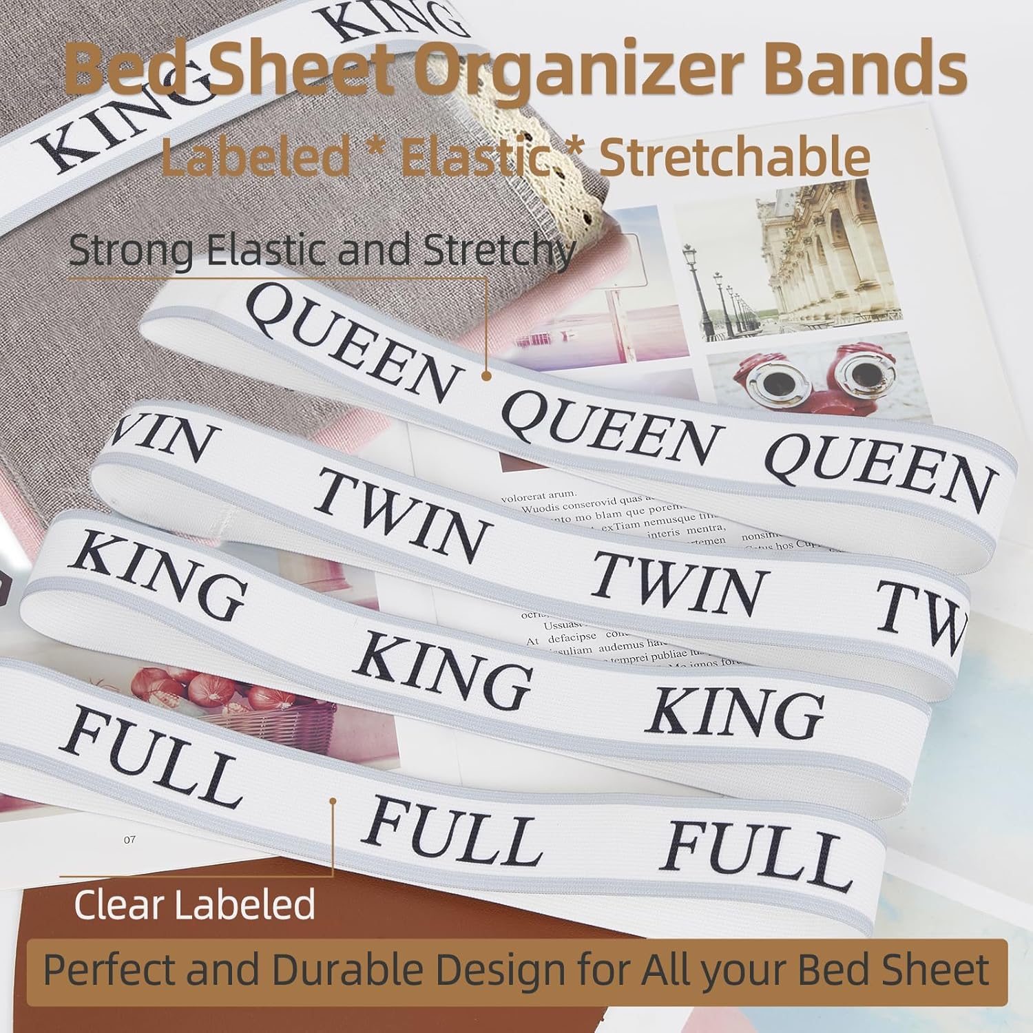 Damukoo Bed Sheet Organizer Bands - 4PCS Queen Pack