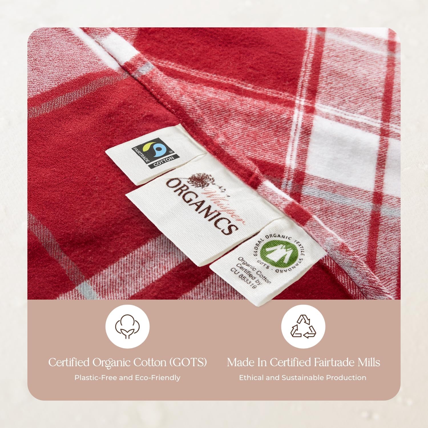 Whisper Organics Organic Cotton Flannel Sheet Set Cal King