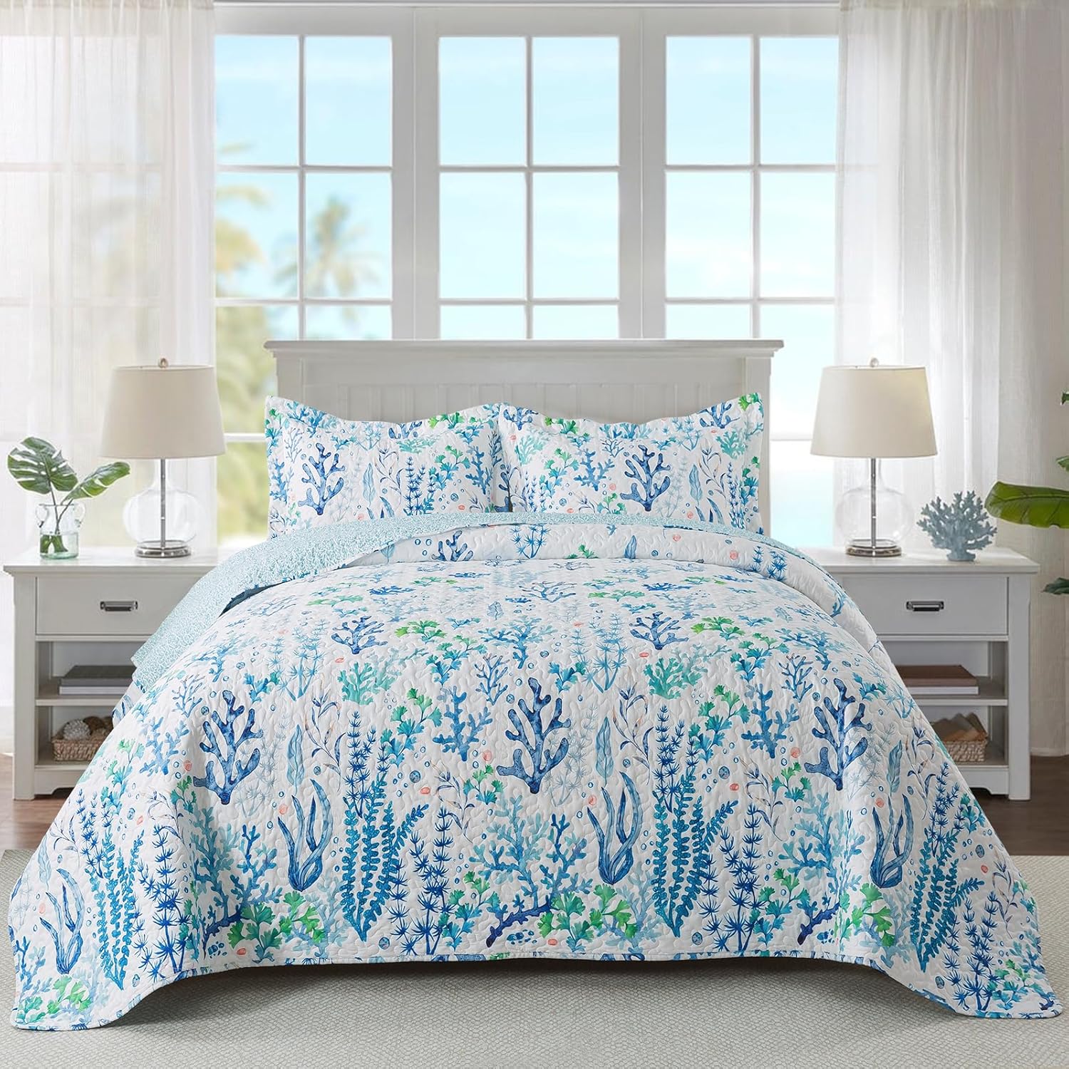 Travan Beach Quilt King Size Set with 2 Shams
