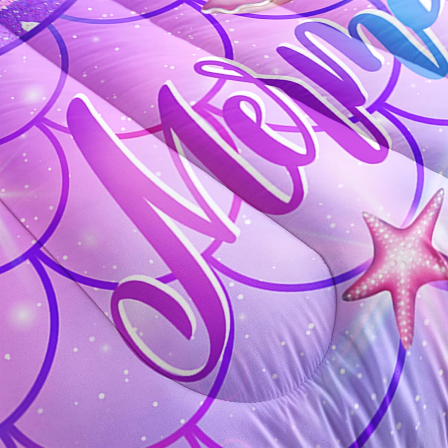 Mermaid Comforter Set Twin Rainbow Scales Purple Dream Bedding