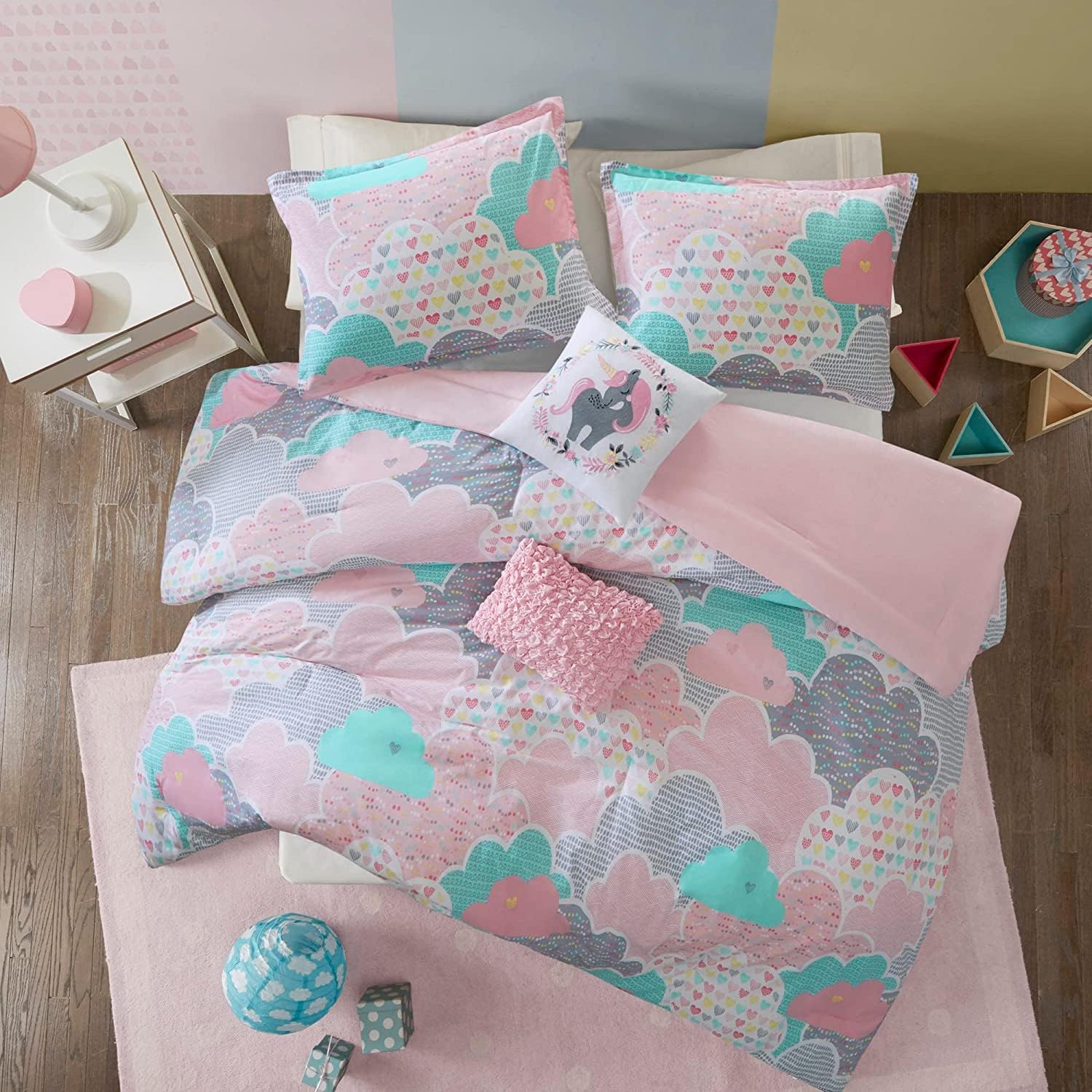 Urban Habitat Kids Comforter Set Unicorn Print Cloud Pink