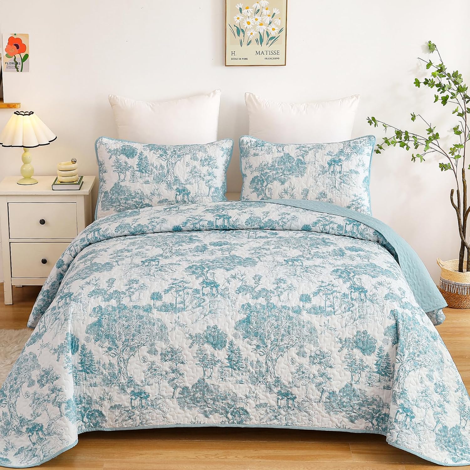WONGS BEDDING Botanical Quilt Set King Size