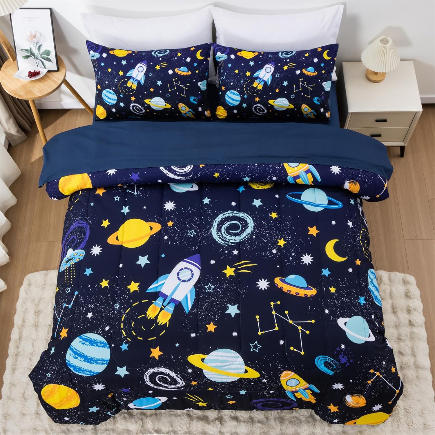 Aimuan Rocket Comforter Twin Set for Kids