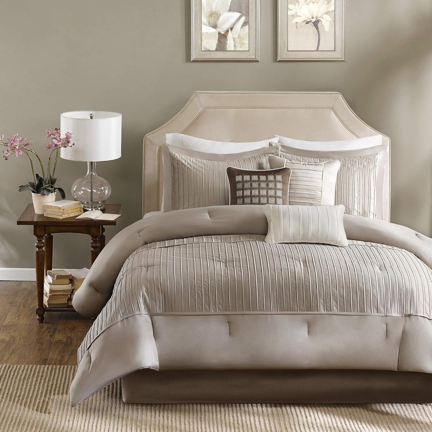 Madison Park Cal King Comforter Set - 7 Piece Down Alternative Luxury Bedding