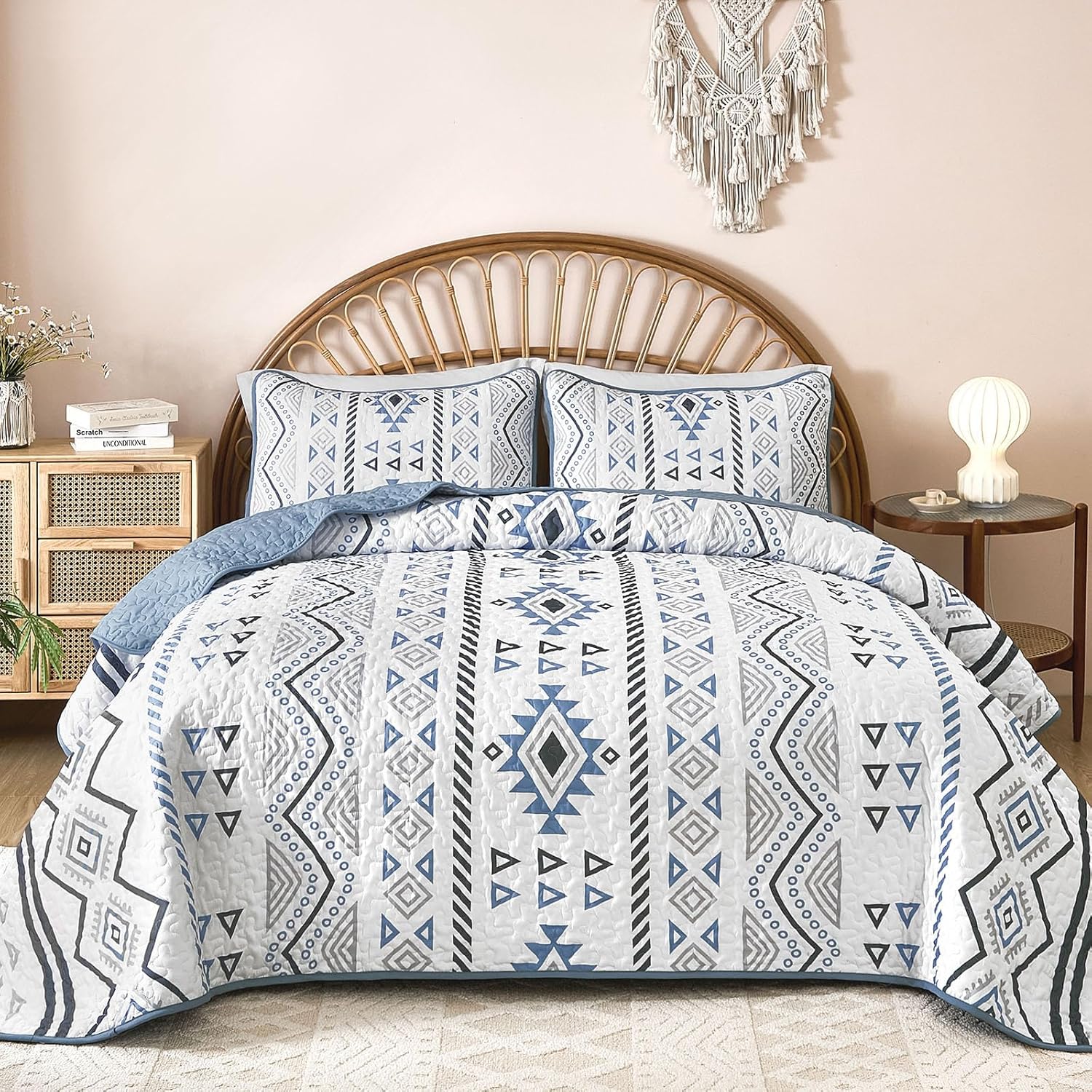 Drucon Boho Aztec Quilt Set 3 pcs King Size