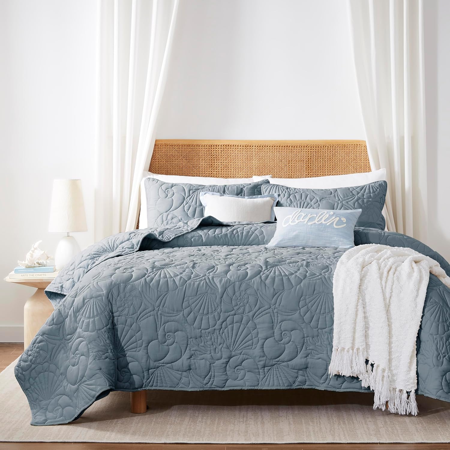 WDCOZY Coastal Beach King Quilt Set