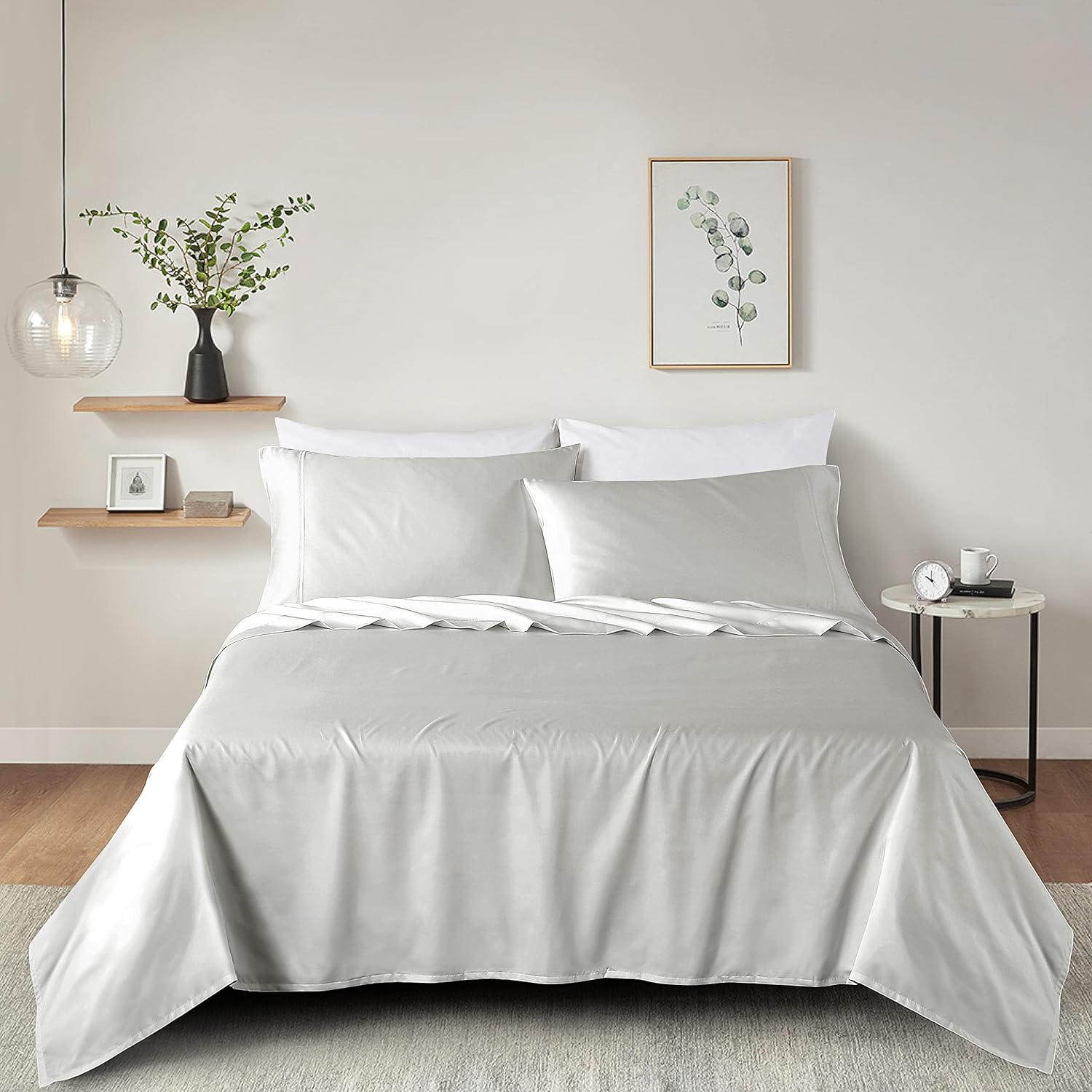 ELINEN 100 Supima Cotton Queen Sheet Set 4PCS 600 Thread Count