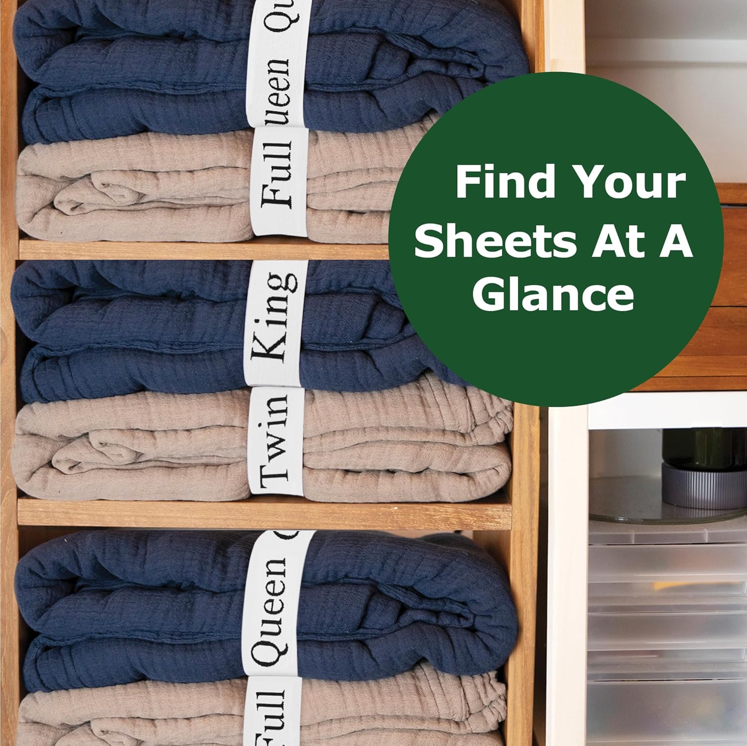 ECOHomes Bed Sheet Organizer Elastic Bands - 2PCS White King