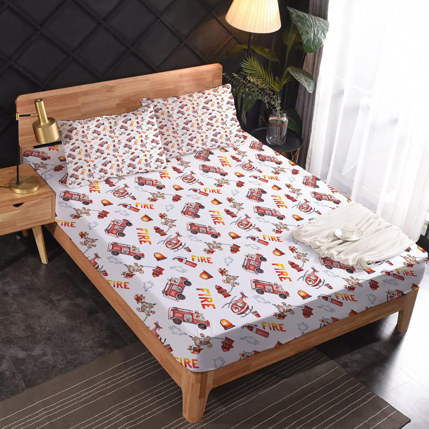Firefighter Sheets Twin XL Set - 3 Piece Bedding with Patterned Design 1