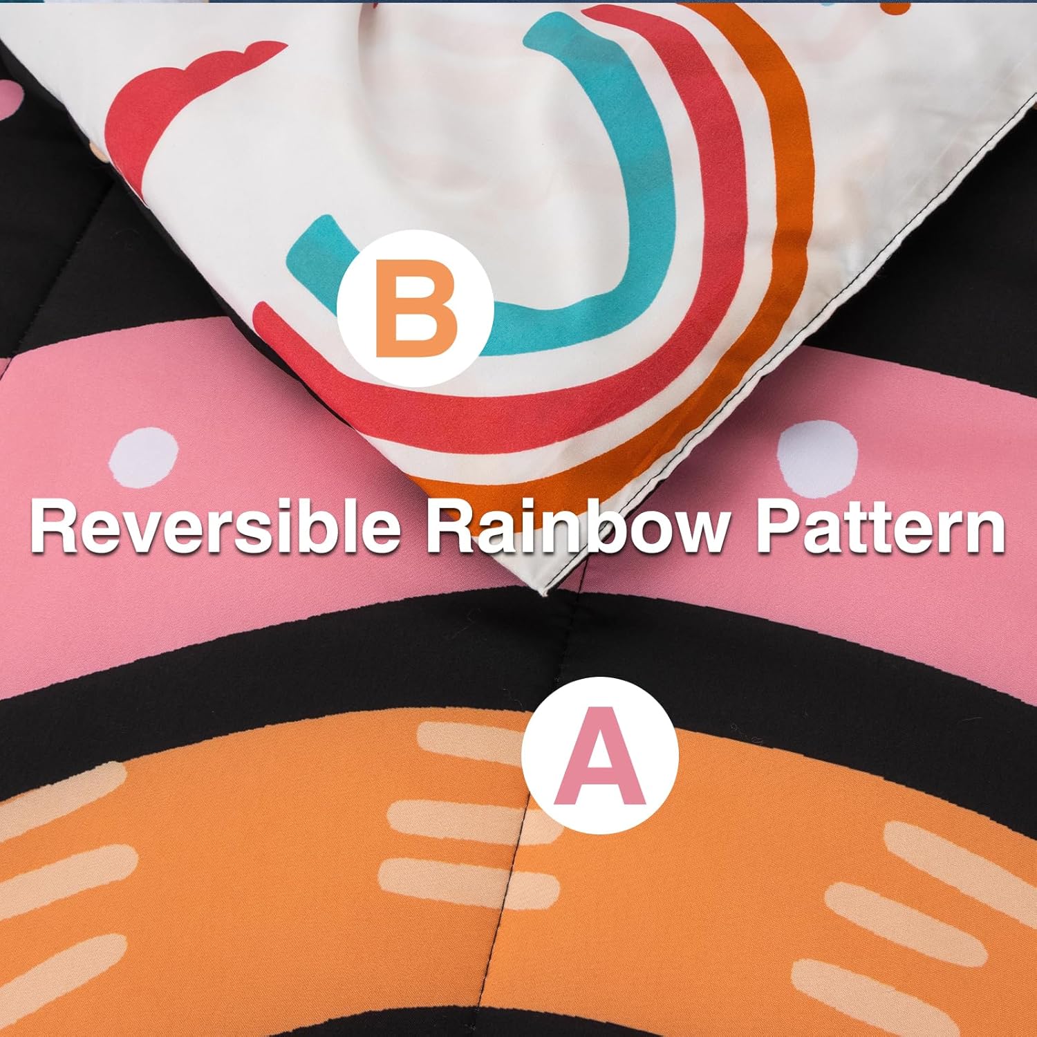 A Nice Night Cartoon Rainbow Comforter Set 6 Pcs Twin