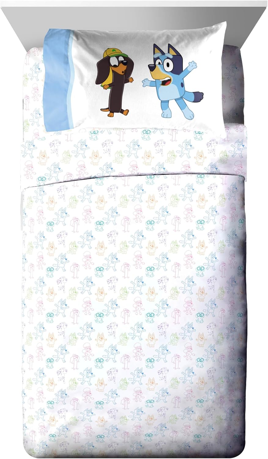 Jay Franco Bluey Comforter Set - 4 Piece Kids Bedding with Duffle Bag