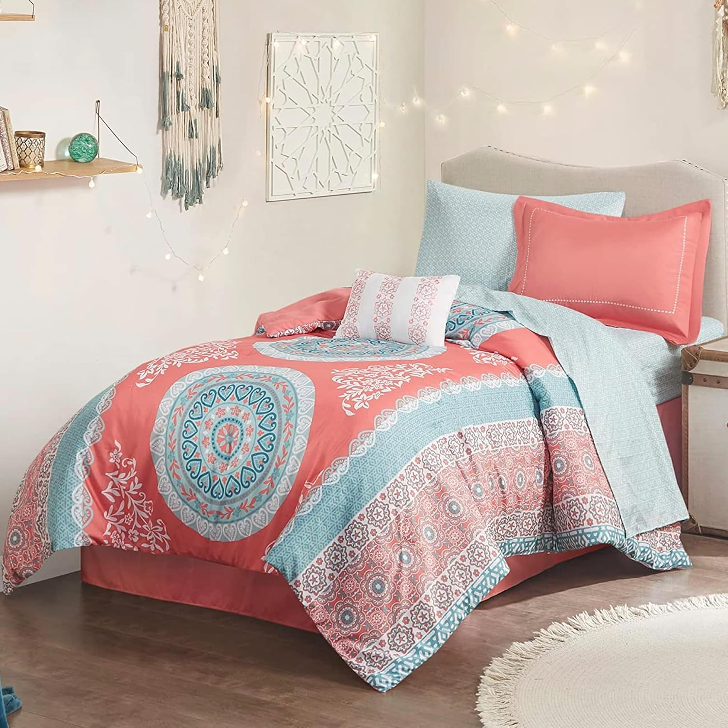 Intelligent Design Coral Comforter Set 7 Piece