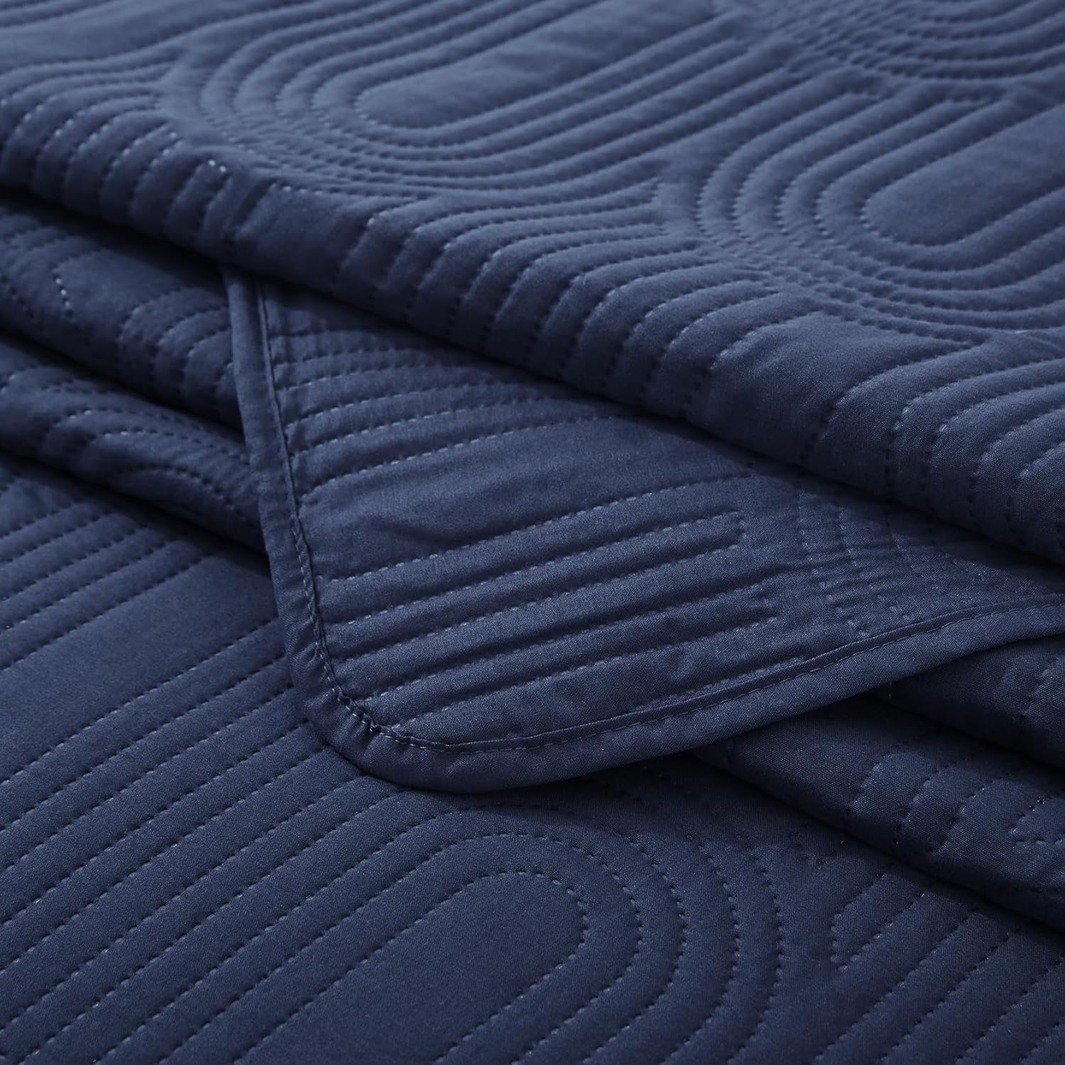 Lavsiry Queen Quilt with Pillow Shams - Navy 90x96