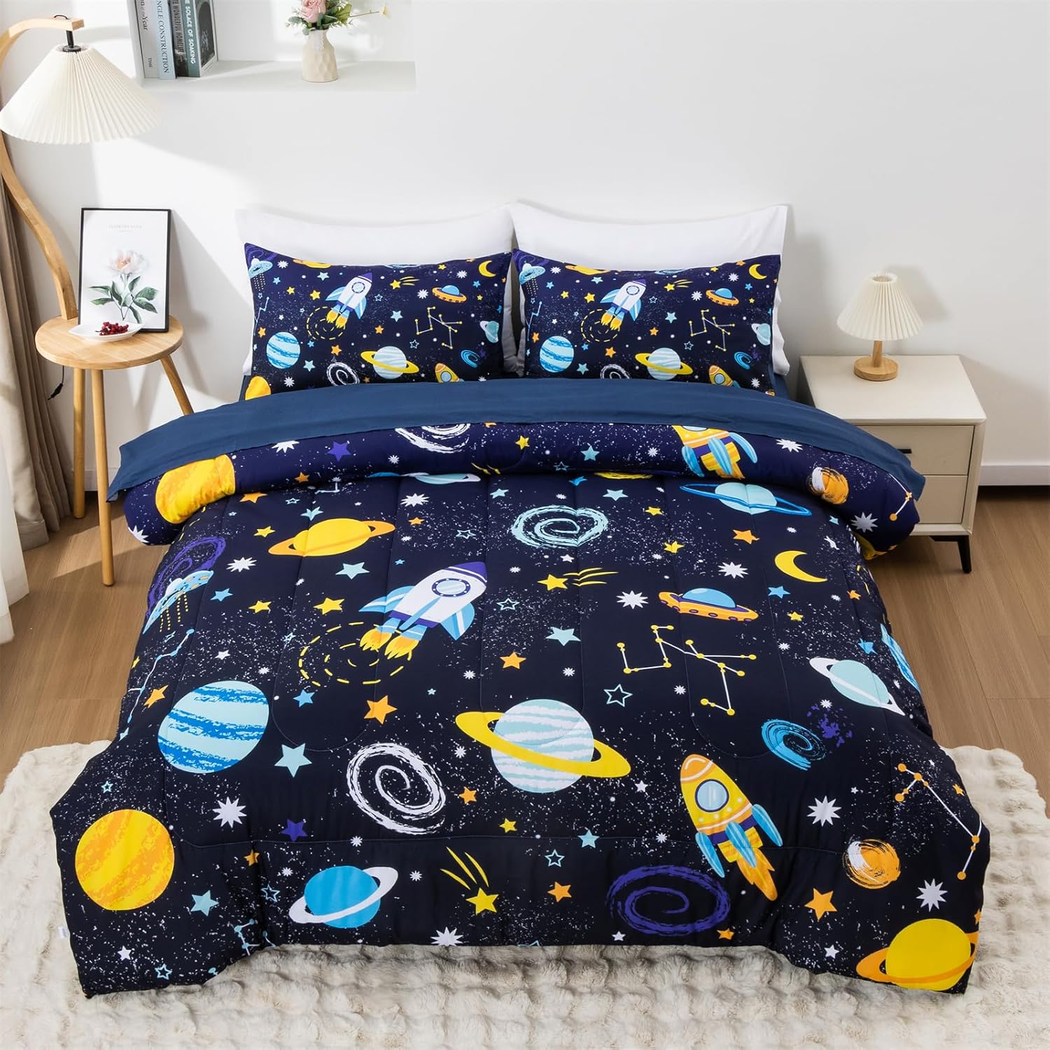 Aimuan Rocket Comforter Twin Set for Kids