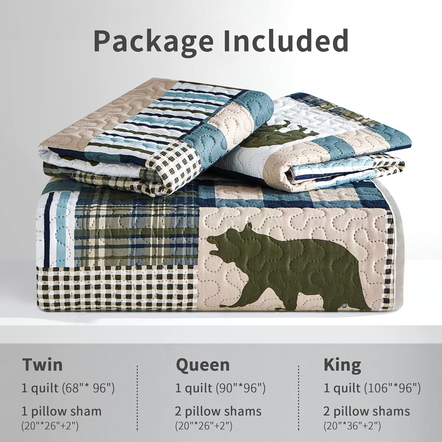 UMCHORD Queen Quilt Set with Reversible Design
