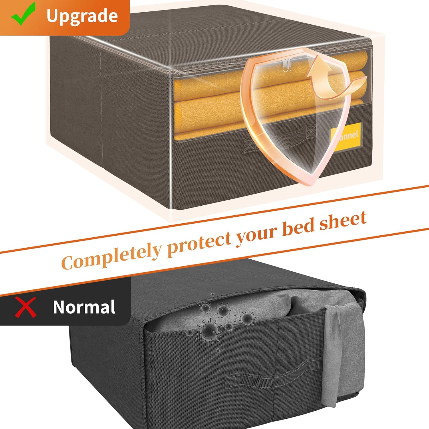 EnHomee 4 Pack Bed Sheet Organizer 240L Grey 1