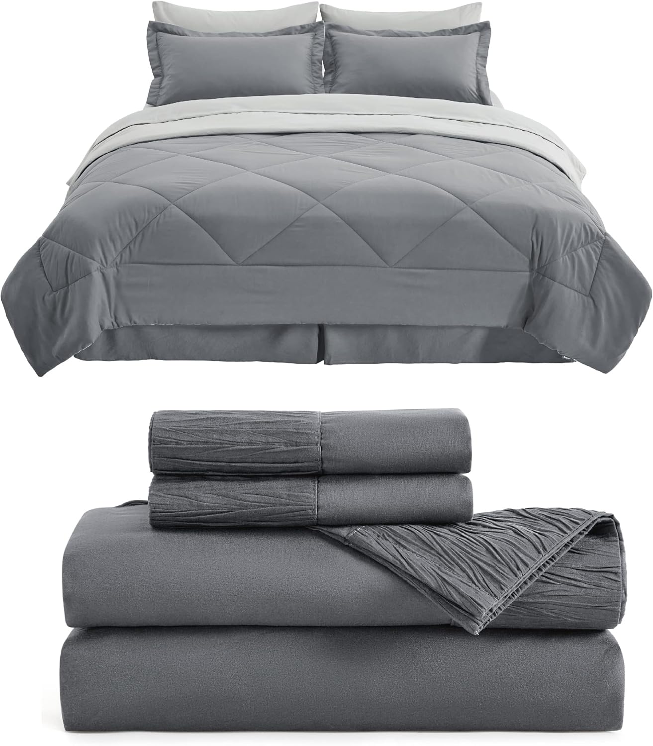 Bedsure Reversible Twin XL Comforter Set with Sheets 1