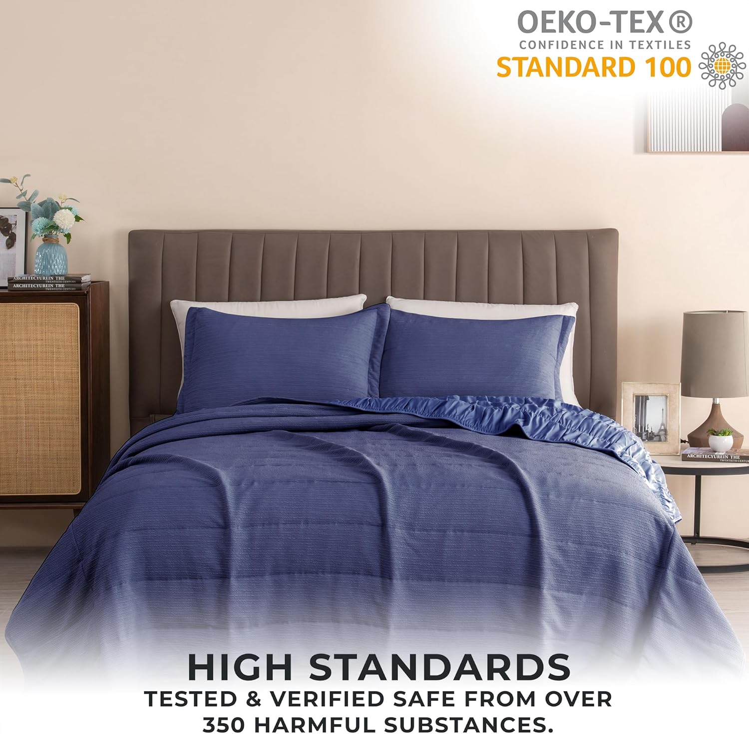 Great Bay Home Textured Spandex Quilt Set with Shams