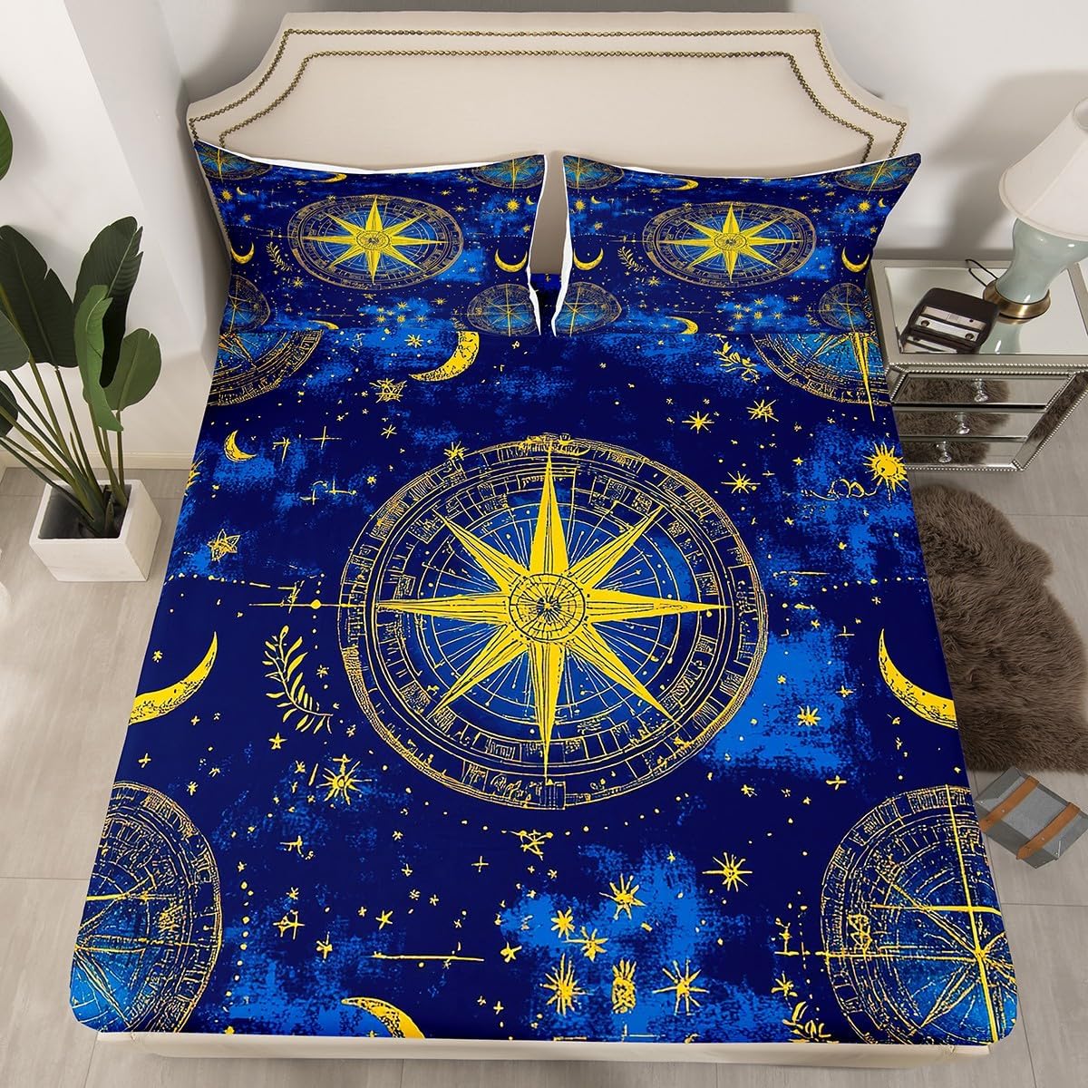 Sun and Moon Sheet Set Exotic Constellation Bedding Twin