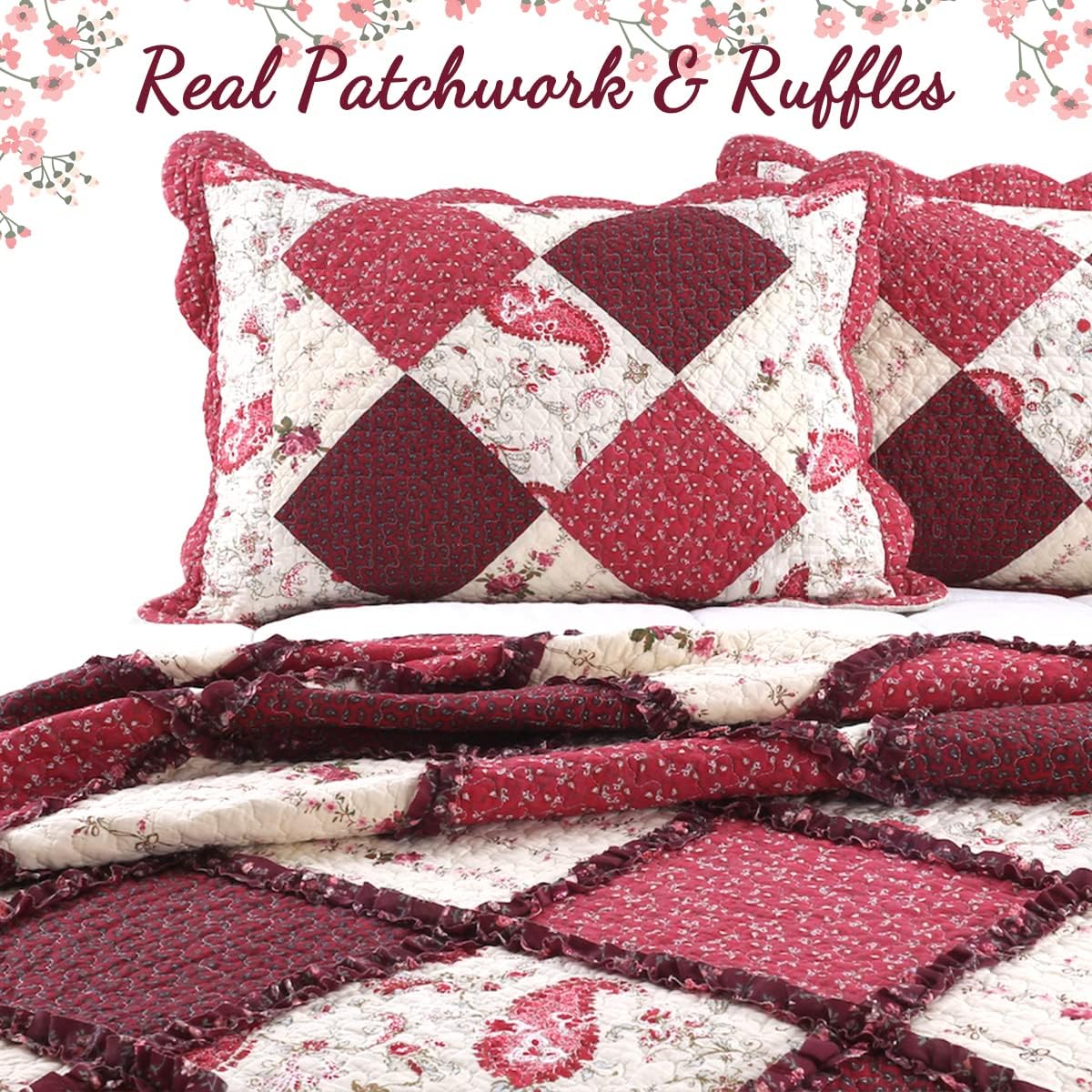 Cozy Line 100 Cotton Reversible Bedding Quilt Set